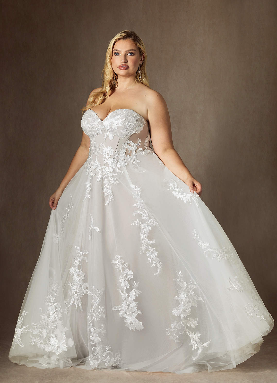 Diamond White A-Line Sequins Tulle Dress