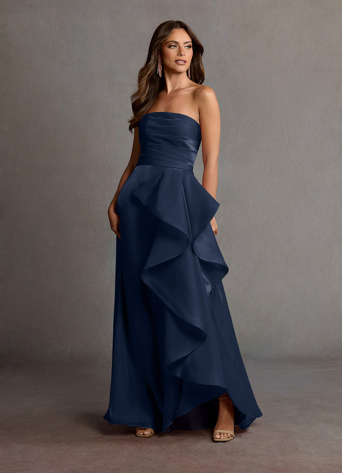 Manon Navy Handkerchief Gown  Dress