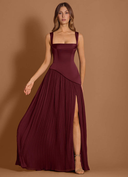 Stephanie Wine Maxi Dress  Dress
