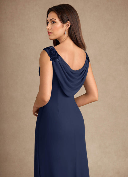 Dark Navy A-Line Sequins Dress