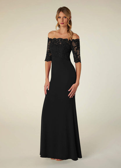 Black Mermaid Off the Shoulder Lace Dress