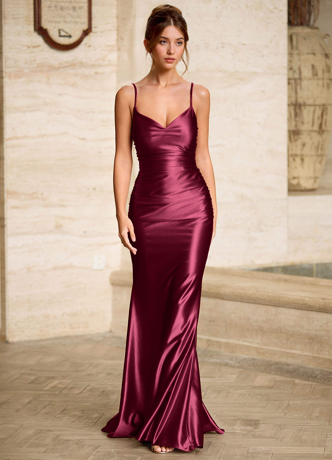 Scarlett Ankara Red Backless Lace-Up Mermaid Prom Dress
