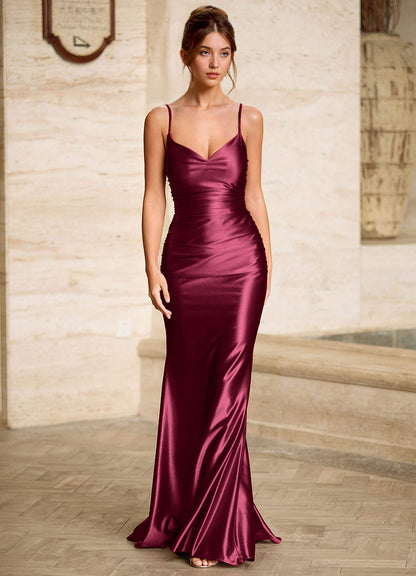 Scarlett Ankara Red Backless Lace-Up Mermaid Prom Dress