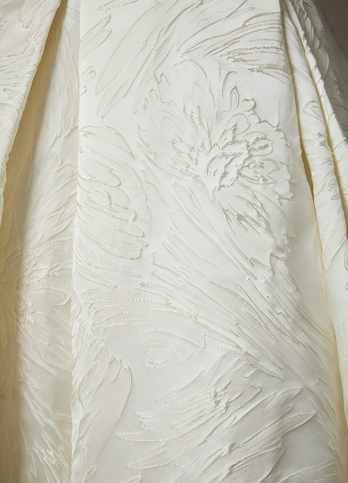 Antique White Ball-Gown Floral Jacquard Dress