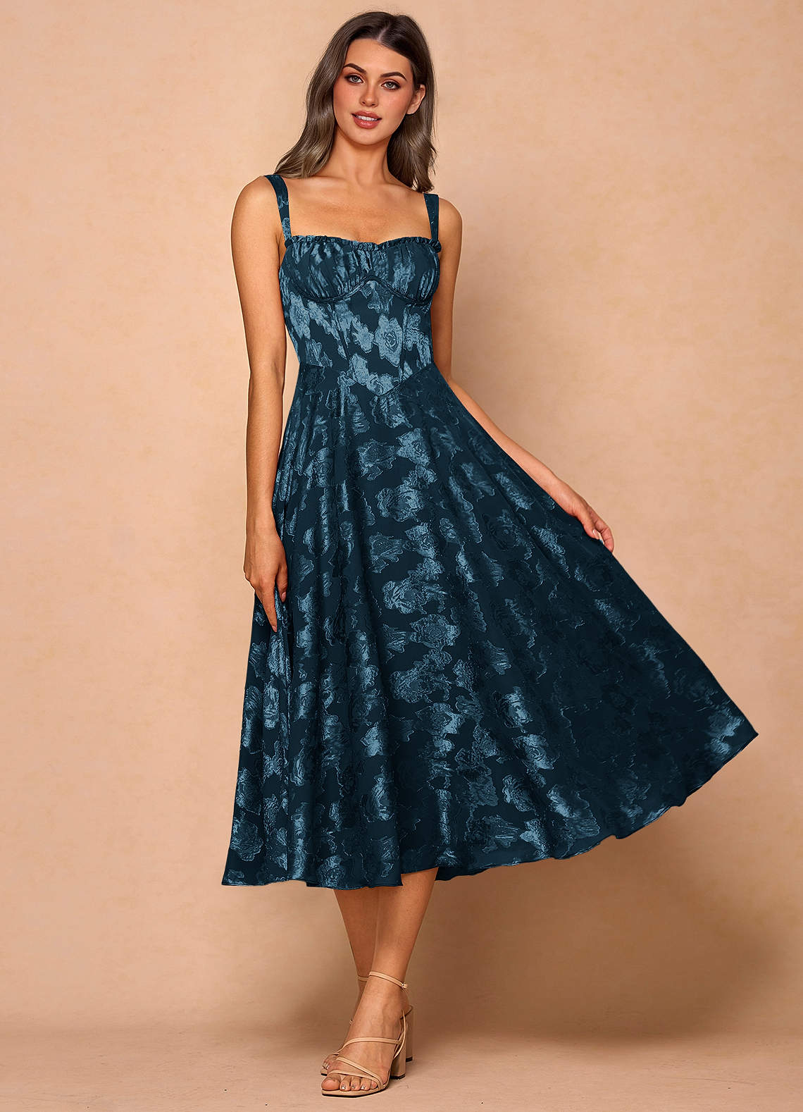 Sylvie Navy Midi Dress  Dress