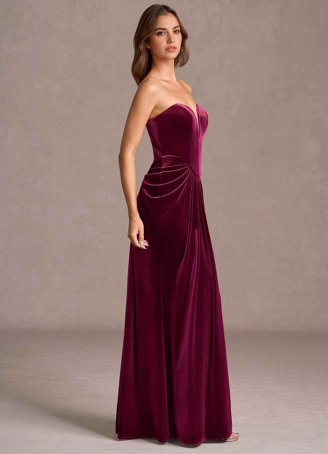 Sylvie Wine Maxi Gown  Dress