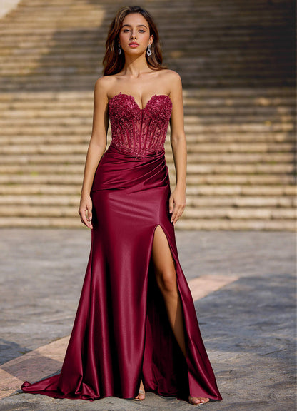 Enamel Red Mermaid Prom Dress