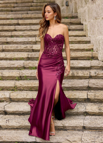 Emblace Burgundy Mermaid Prom Dress  Dress