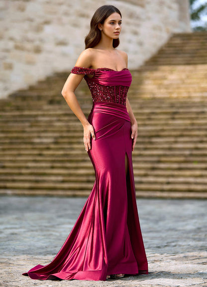 Coraline Ankara Red Lace Sheath-To-Flare Prom Dress