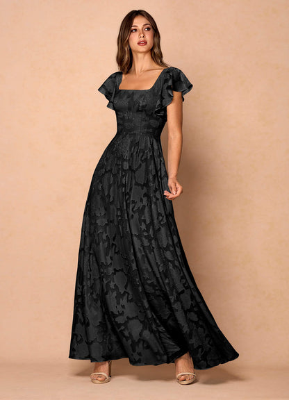Anna Black Ruffled Maxi Dress  Dress