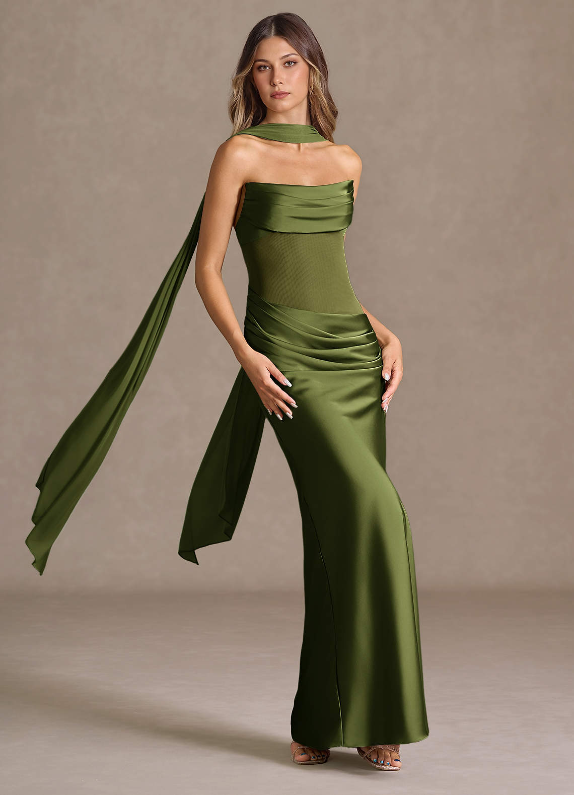 Leonore Olive Maxi Dress