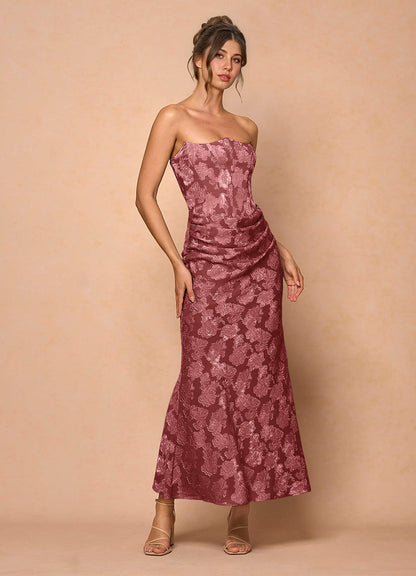 Ezrena Vintage Rose Maxi Dress