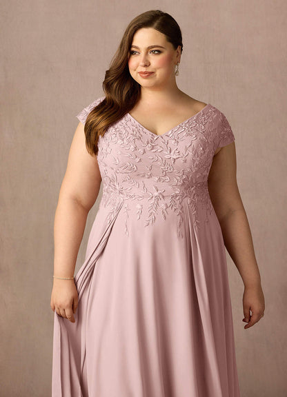 Dusty Rose A-Line Lace Dress
