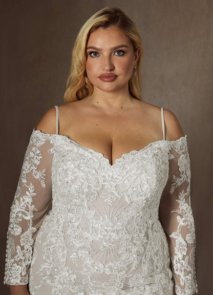 Diamond White Mermaid Sequins Tulle Dress