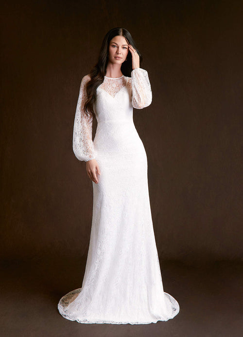 Diamond White Mermaid Lace Dress