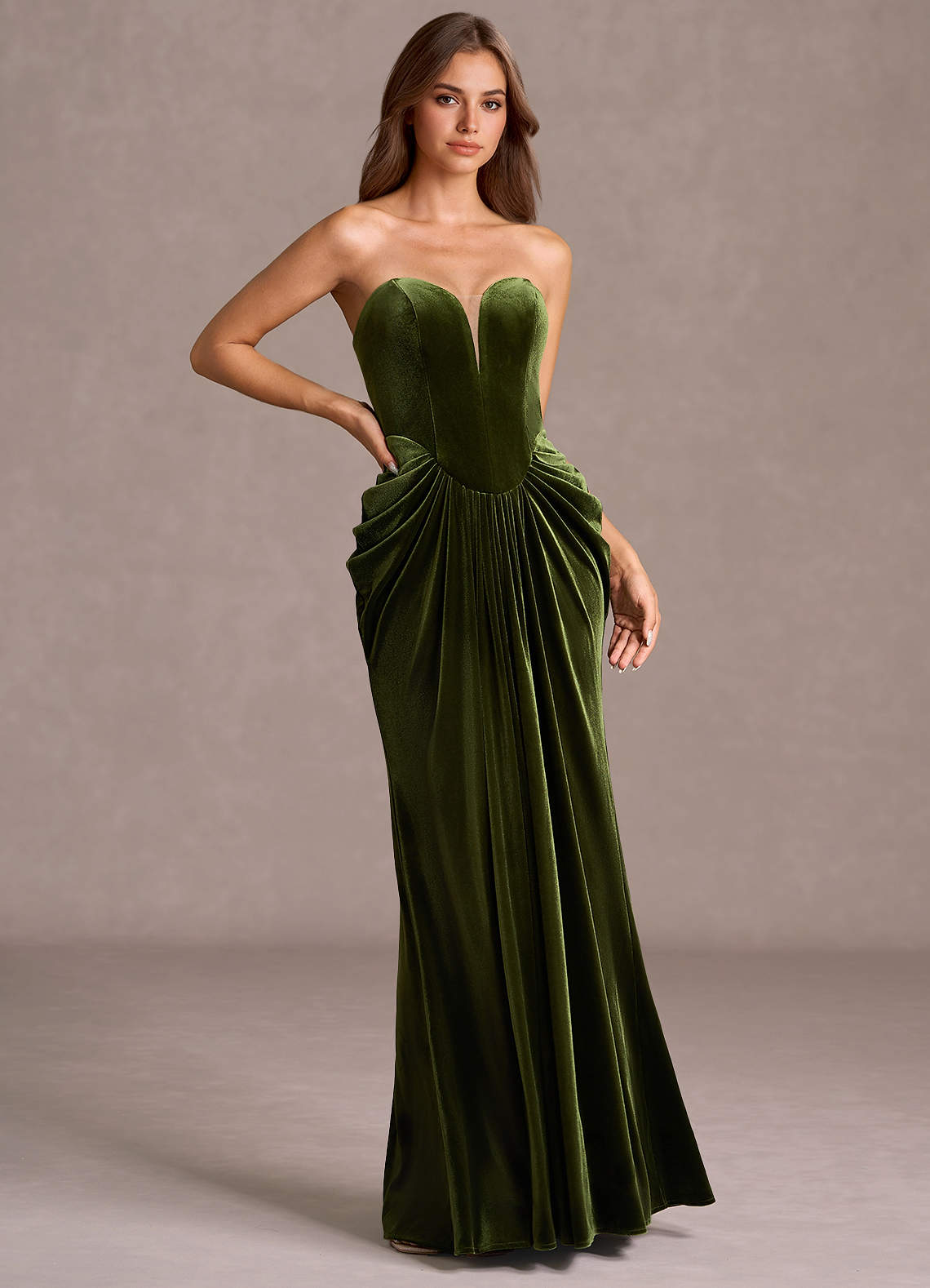 Sylvie Olive Maxi Gown  Dress