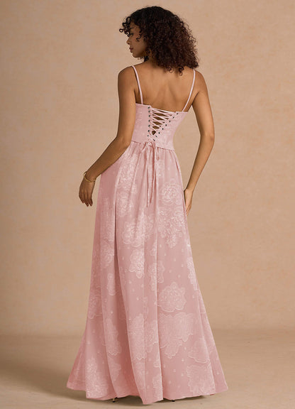 Isaura Powder Pink Maxi Dress  Dress