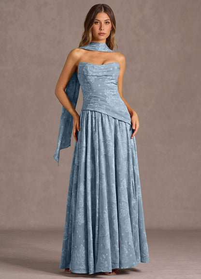 Gabriela Powder Blue Maxi Dress