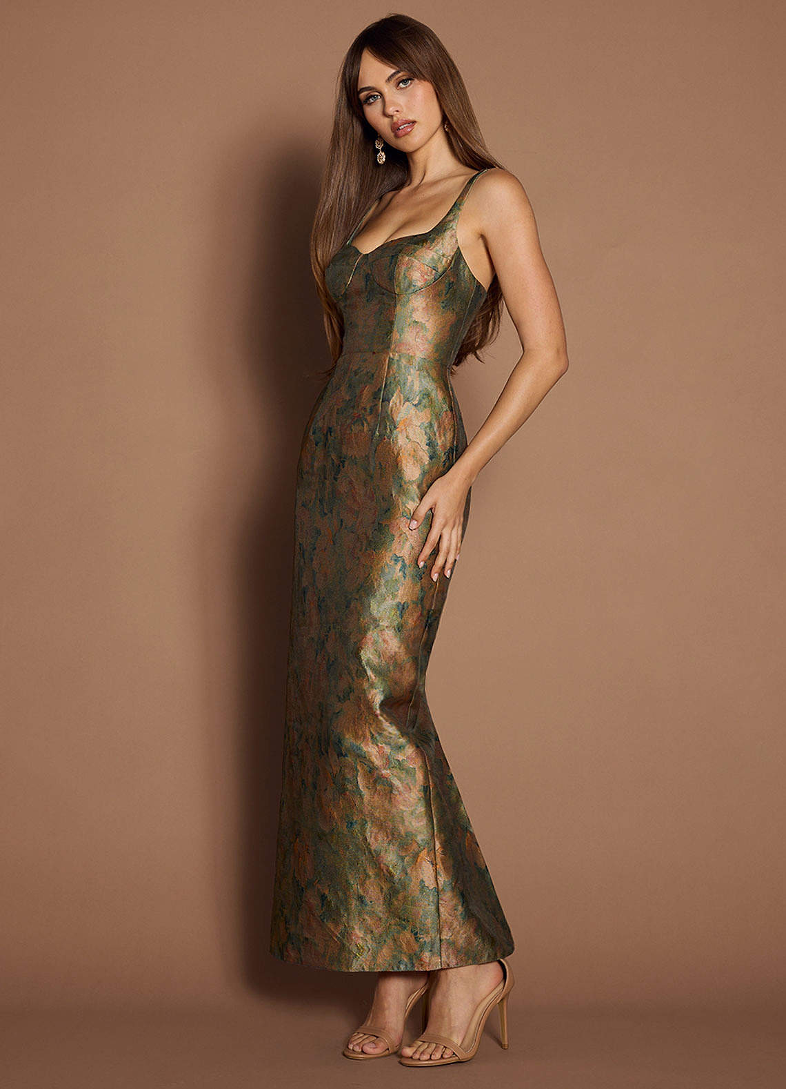 Christy Vintage Teal Maxi Dress
