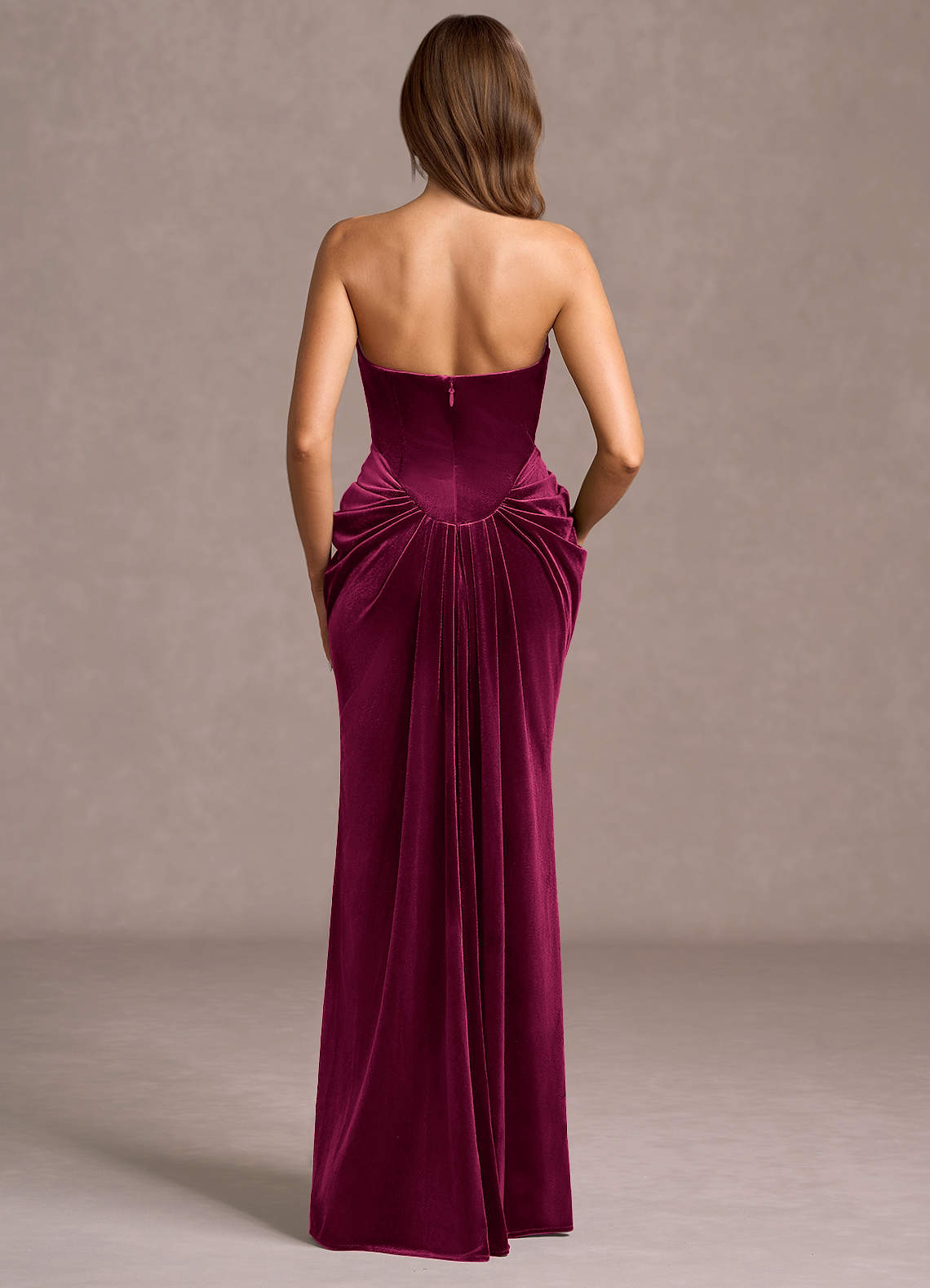 Sylvie Wine Maxi Gown  Dress