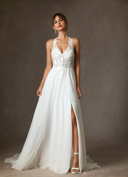 Diamond White A-Line Lace Dress