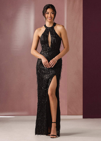Tammy Black Halter Cut Out Maxi Dress