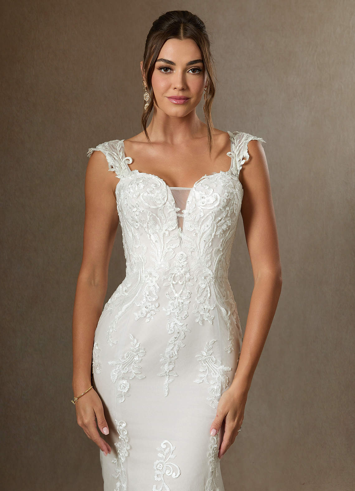 Diamond White Mermaid Sequins Satin Dress