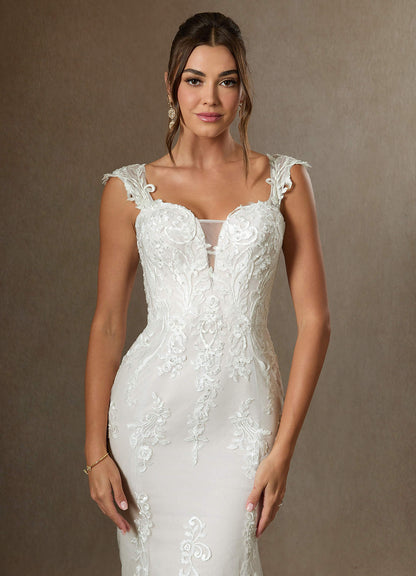 Diamond White Mermaid Sequins Satin Dress
