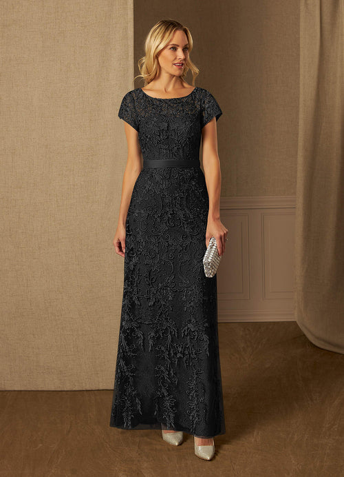 Black Sheath Scoop Lace Dress