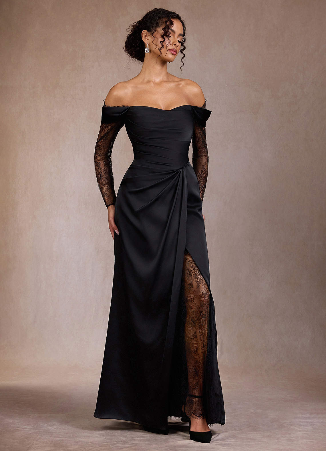 Gizela Black Lace Maxi Dress  Dress