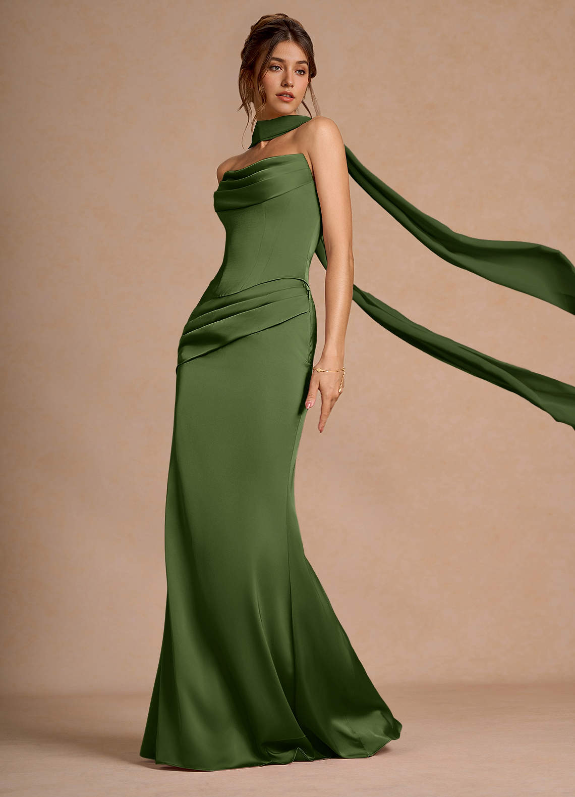 Sorrel Olive Green Corset Two-Piece Sets