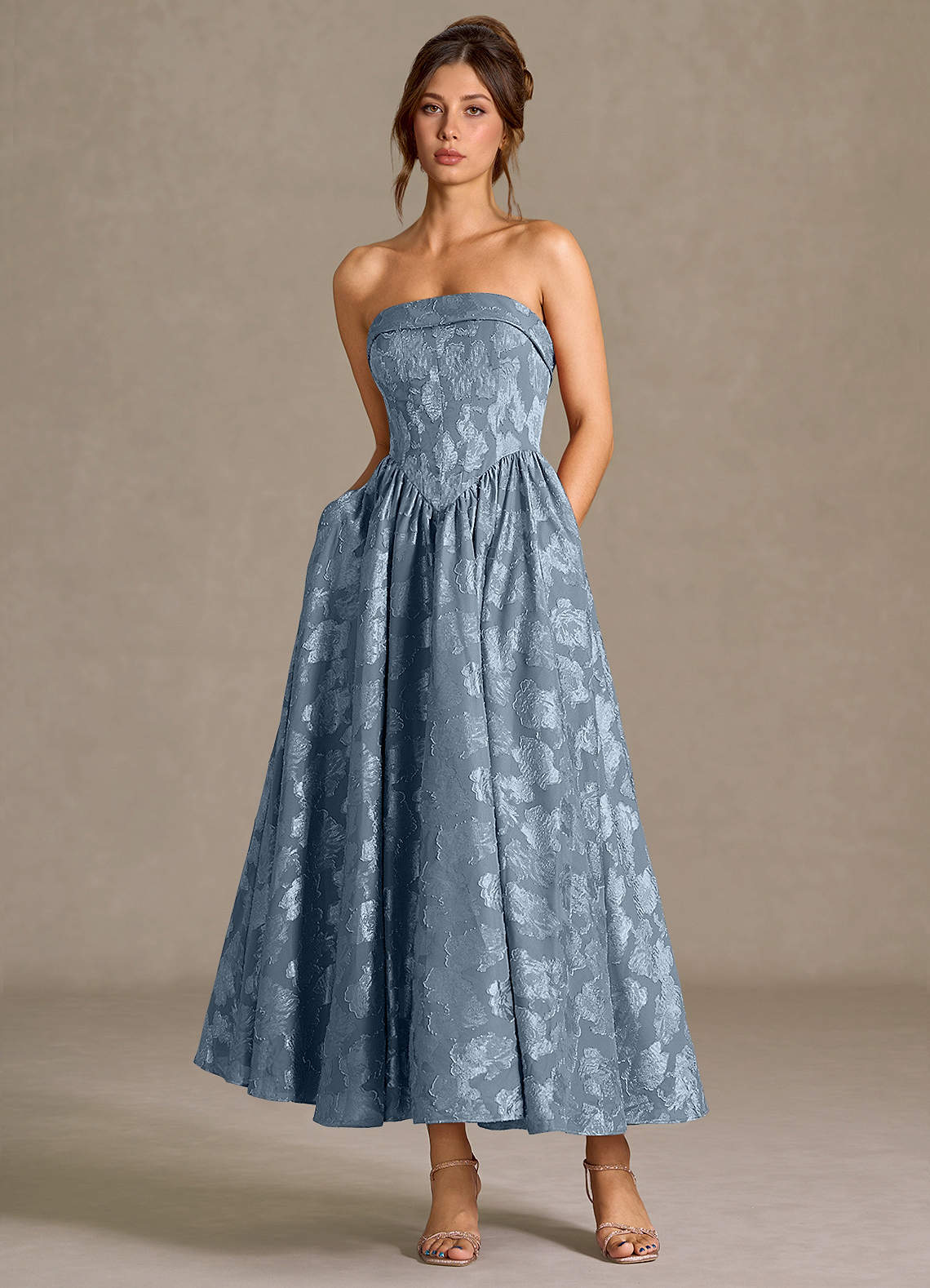 Mila Dusty Blue Midi Dress
