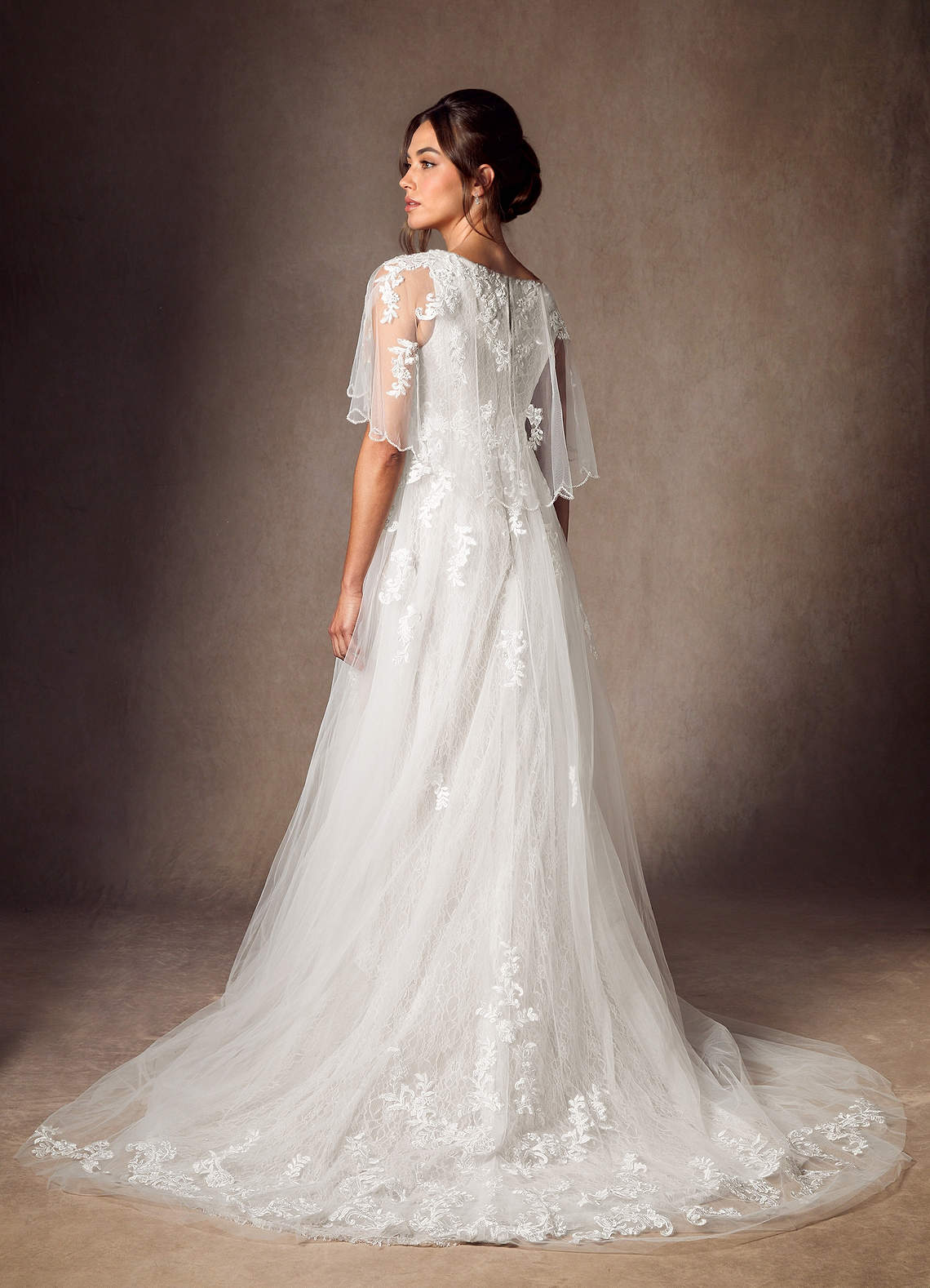Diamond White A-Line Sequins Tulle Dress