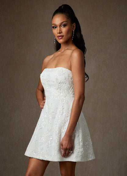 Diamond White A-Line Lace Dress