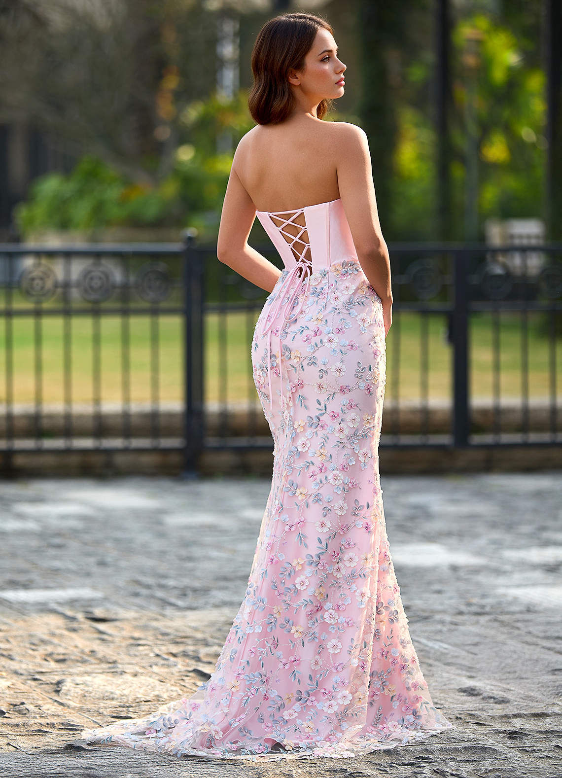 Maeve Blushing Pink 3D Flower Prom Dress