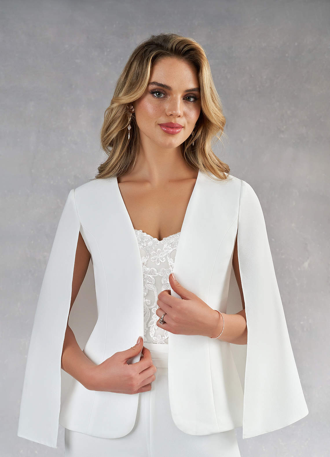 Diamond White Pant Styles Lace Stretch Crepe Dress