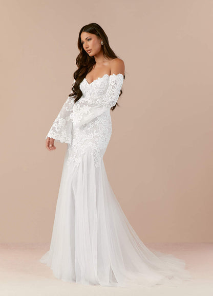Diamond White Mermaid Sweetheart Sequins Tulle Dress