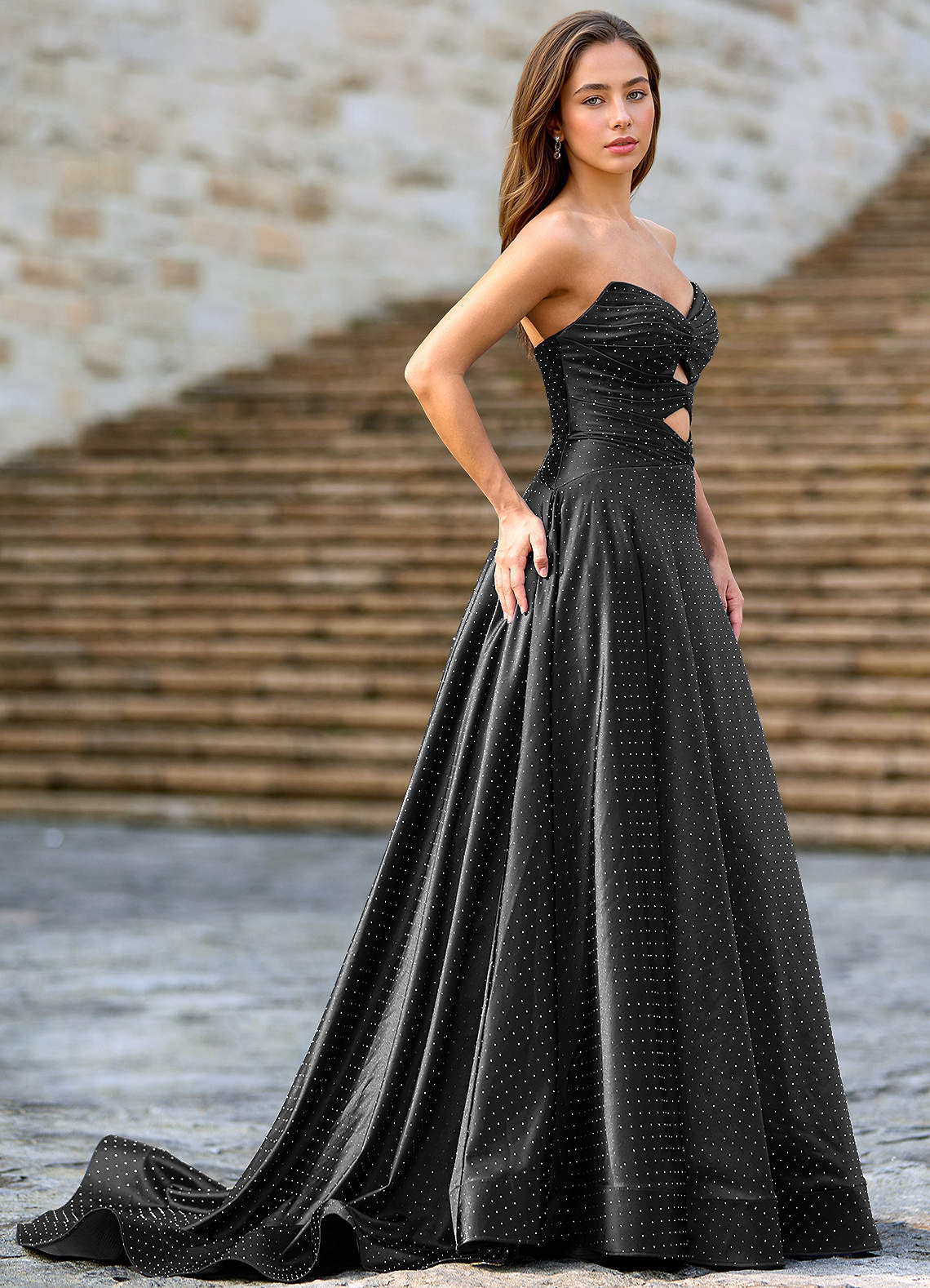 Ione Black A-Line Prom Dress