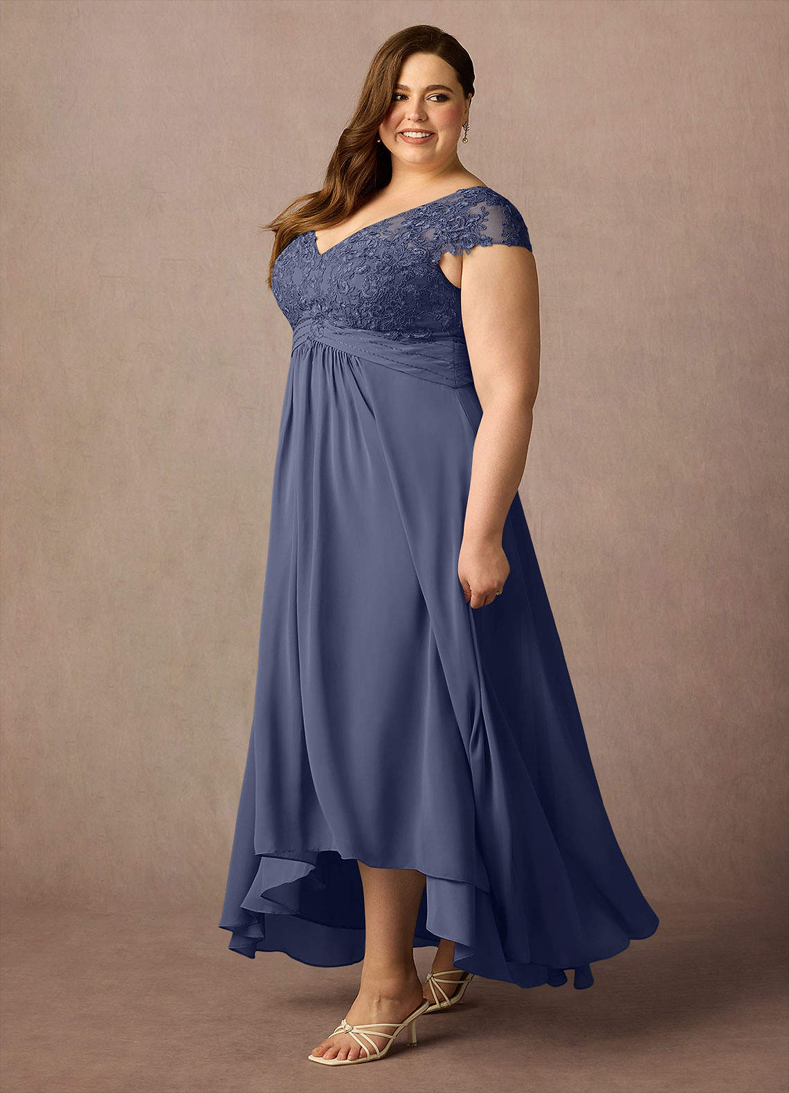 Stormy A-Line Lace Chiffon Dress