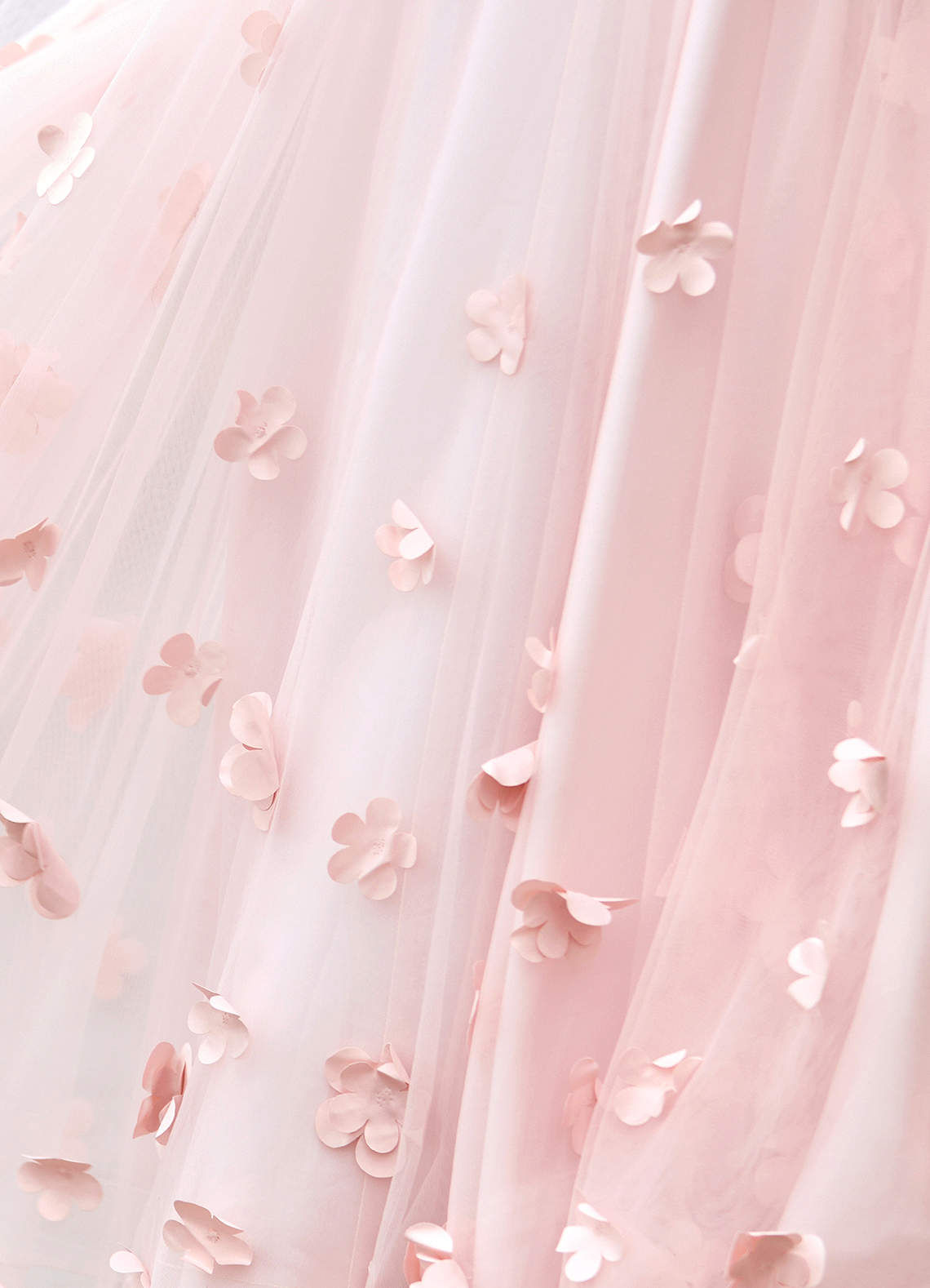 Calliope Blushing Pink Flower Blossom Prom Dress