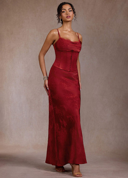 Fara Crimson Two Piece Dress