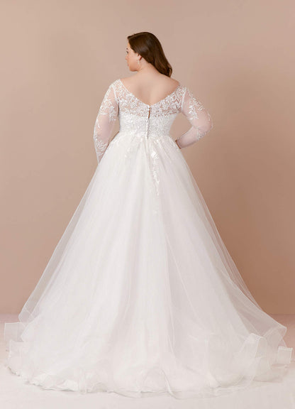Diamond White A-Line Sequins Tulle Dress