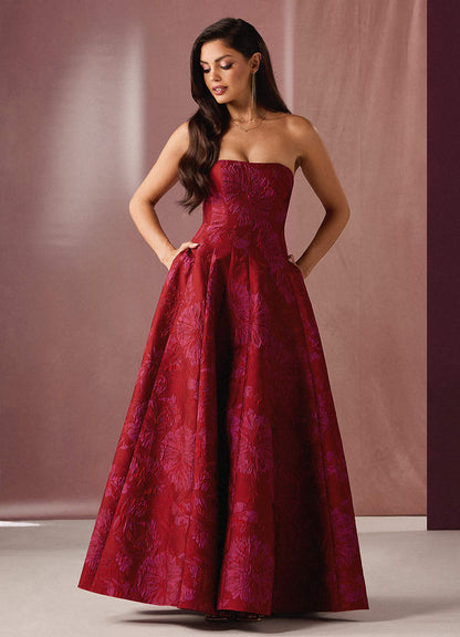 Mimmy Red Hot Pink Gown  Dress
