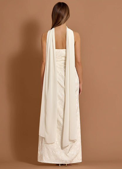 Caelia French White Maxi Dress