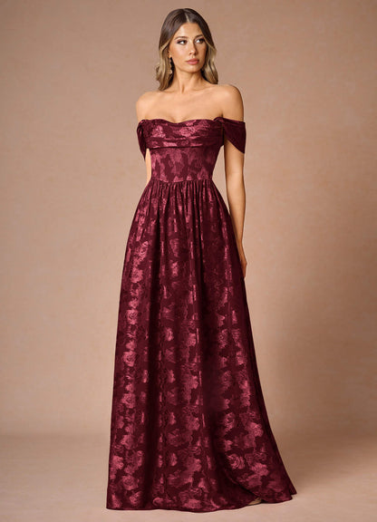 Hazel Wine Pleated Maxi Dress  Dress