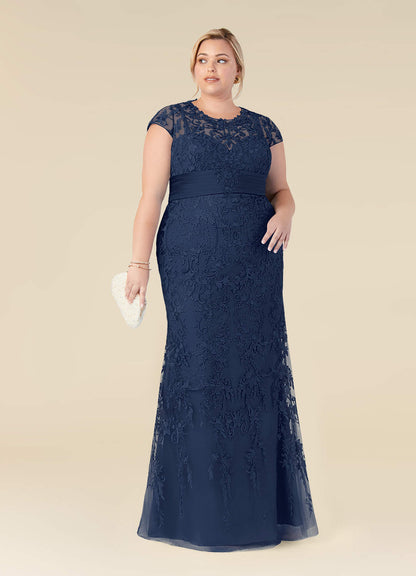 Dark Navy Mermaid Lace Dress