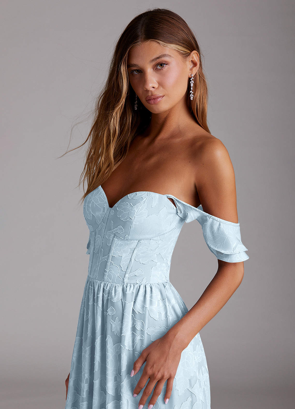 Candice Sky Blue Corset Maxi Dress