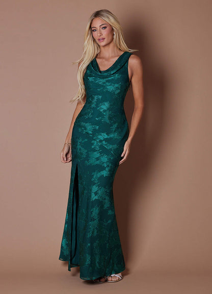Juliet Dark Emerald Maxi Dress