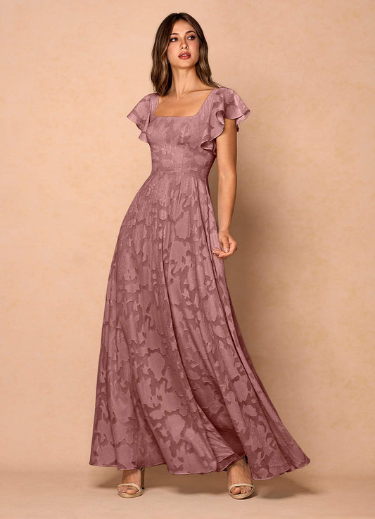 Anna Light Pink Ruffled Maxi Dress