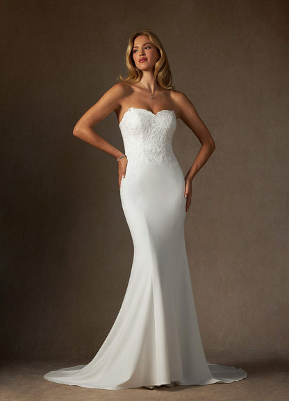 Diamond White Mermaid Sequins Stretch Crepe Dress